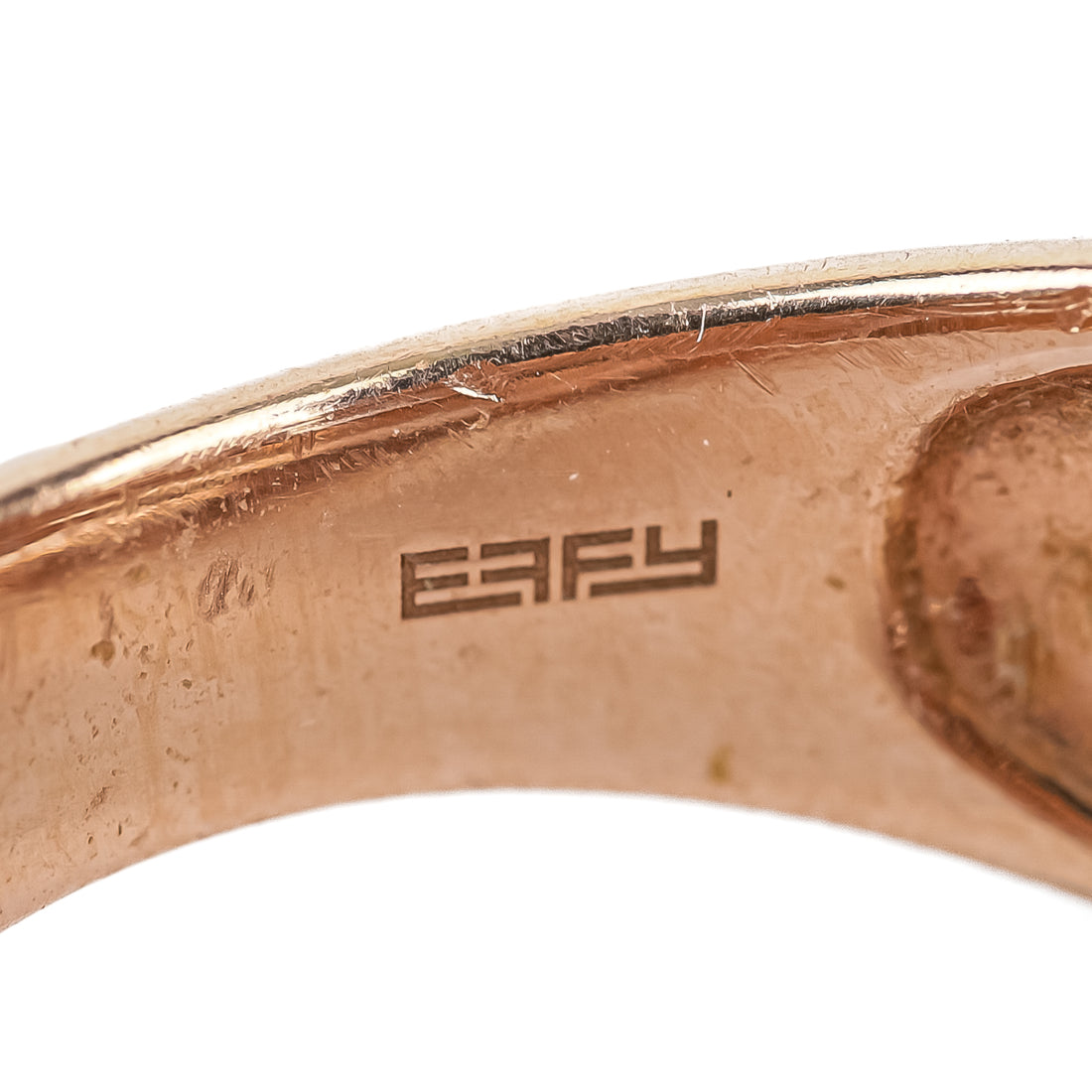 14K Rose Gold White & Black Diamond Crossover Band Ring