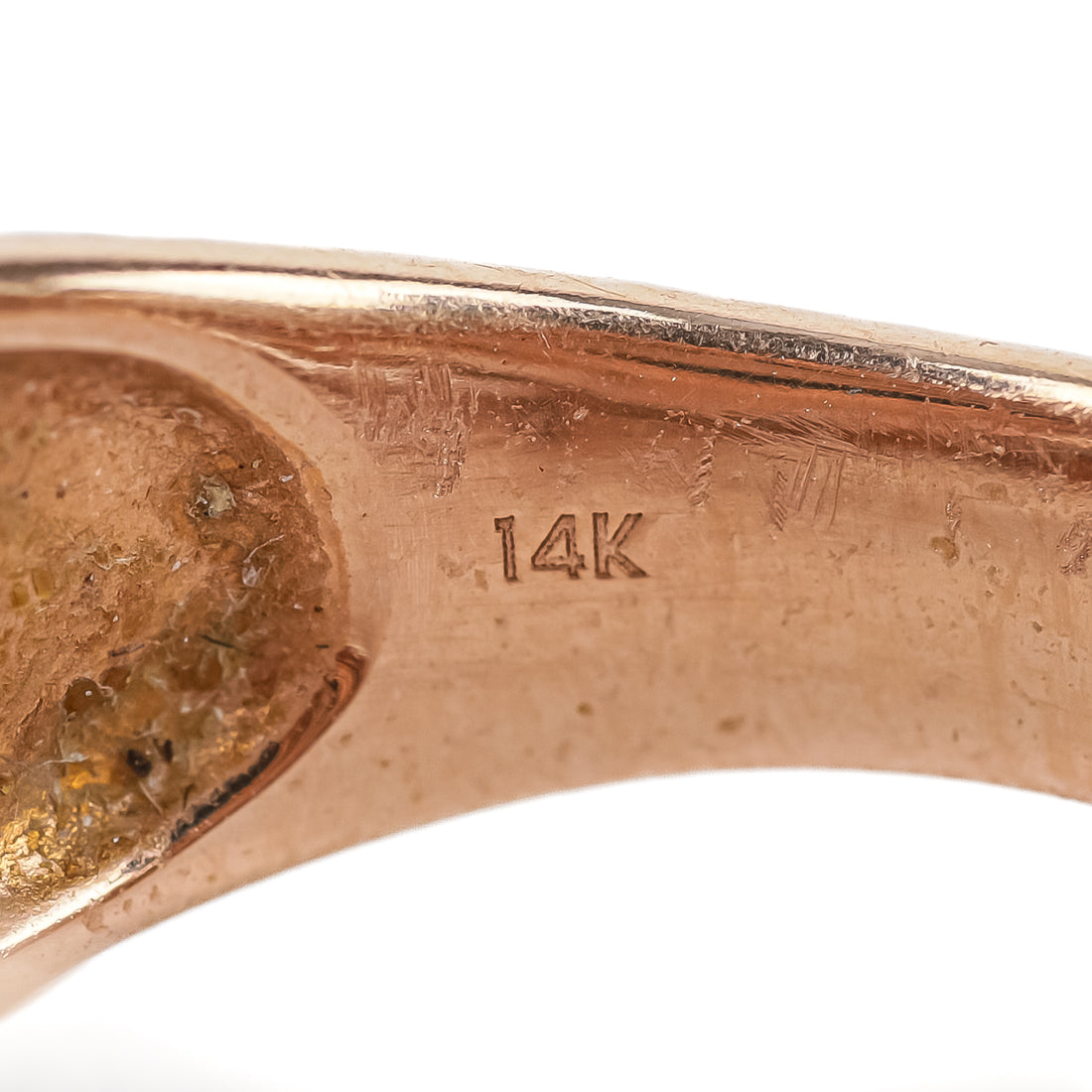 14K Rose Gold White & Black Diamond Crossover Band Ring
