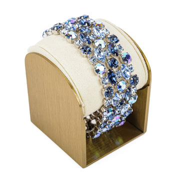 SHERMAN Blue Rhinestone Wide Bracelet