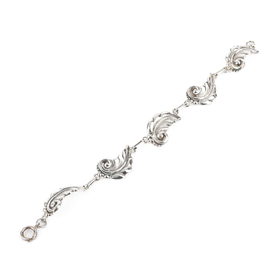 CARL POUL PETERSEN Sterling Leaf Link Bracelet
