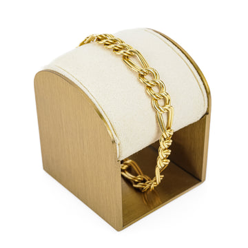 ORO 18K Yellow Gold Double Figaro Link Bracelet