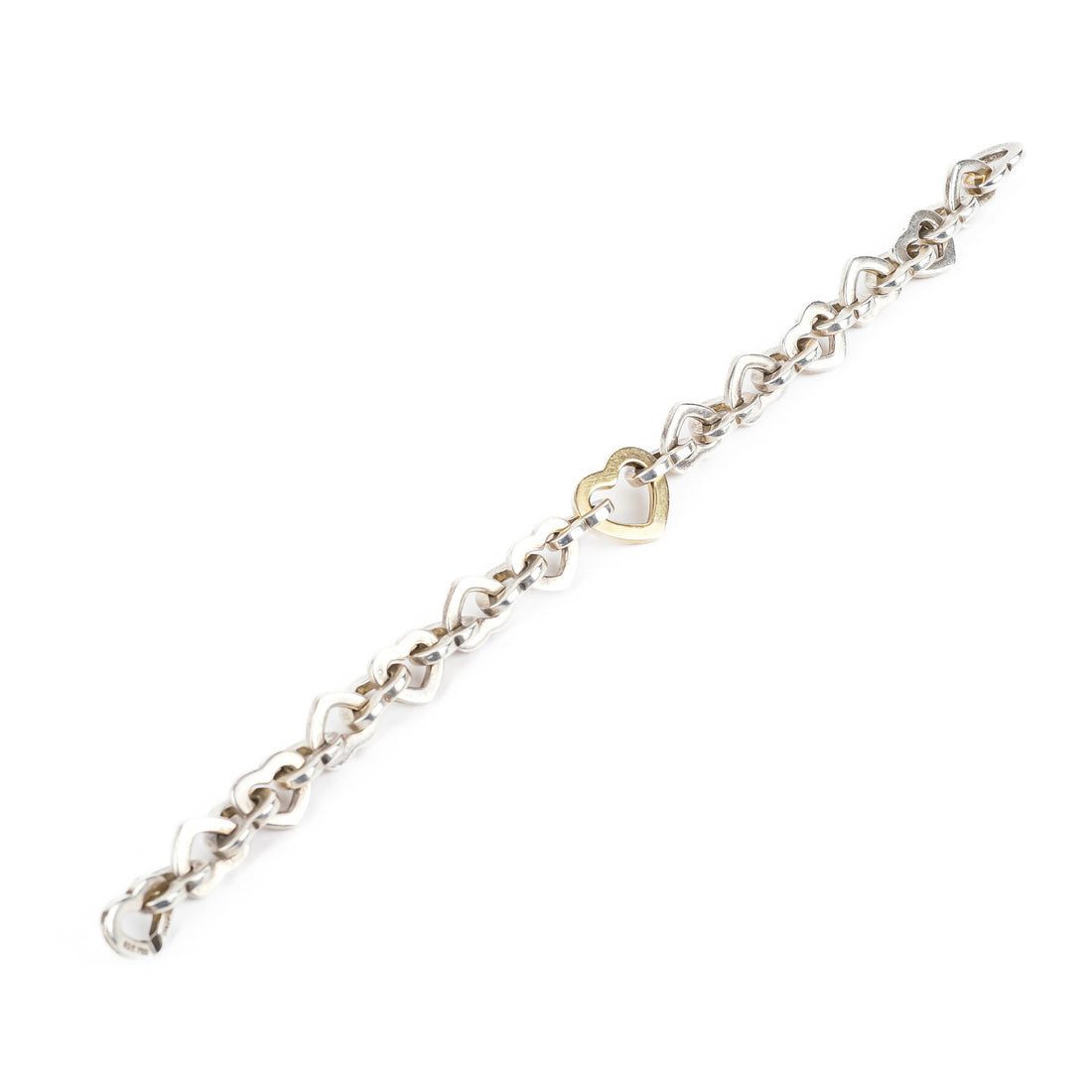TIFFANY & CO 925 18K Heart Link Bracelet