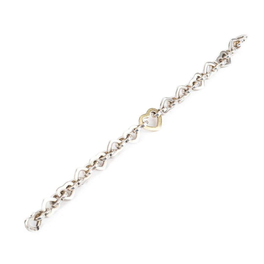 TIFFANY & CO 925 18K Heart Link Bracelet