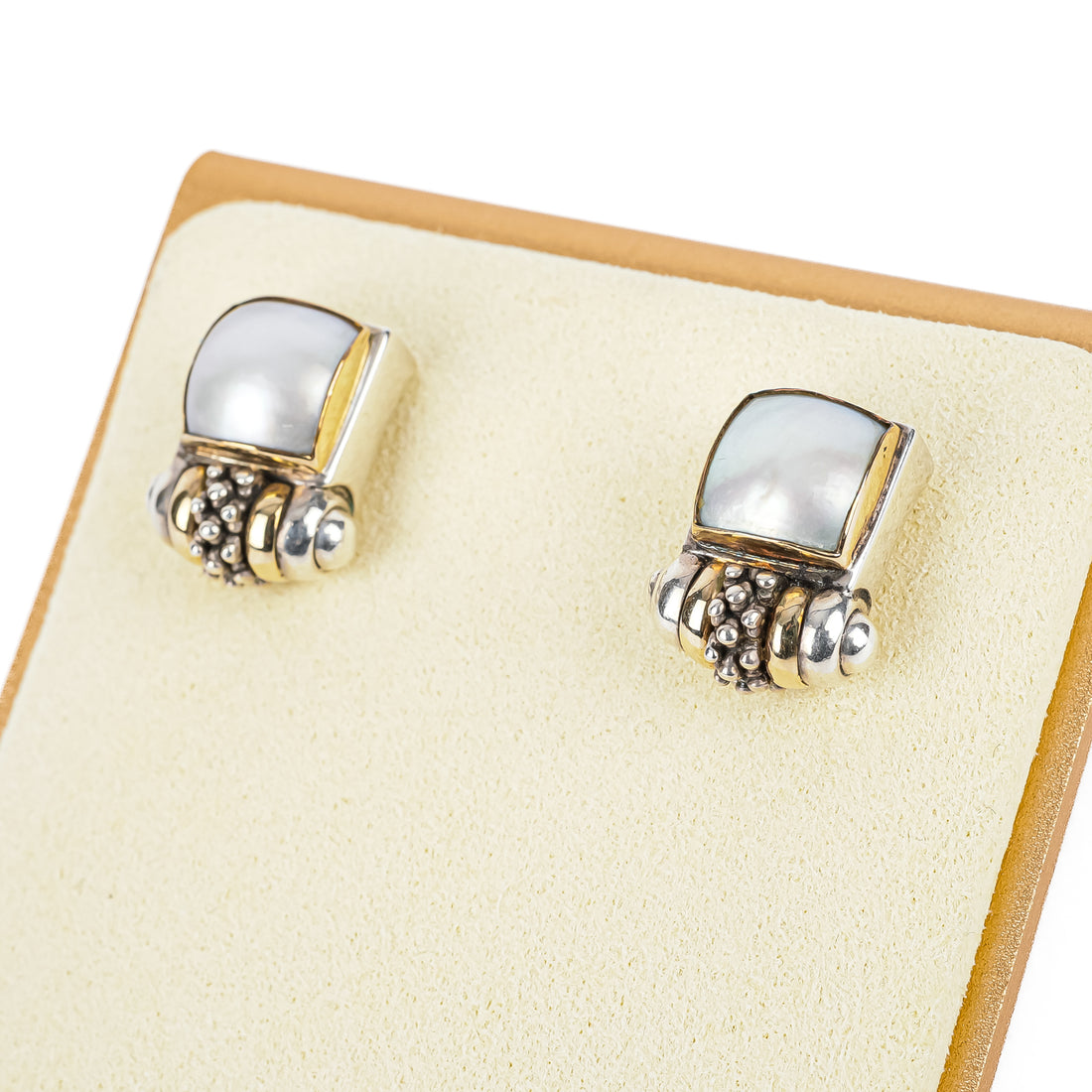 MICHAEL DAWKINS Sterling Two Tone Pearl Studs