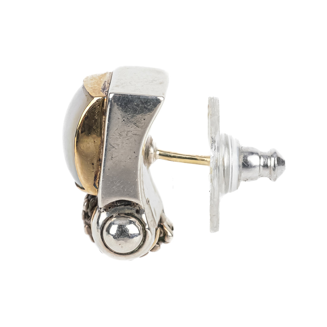 MICHAEL DAWKINS Sterling Two Tone Pearl Studs