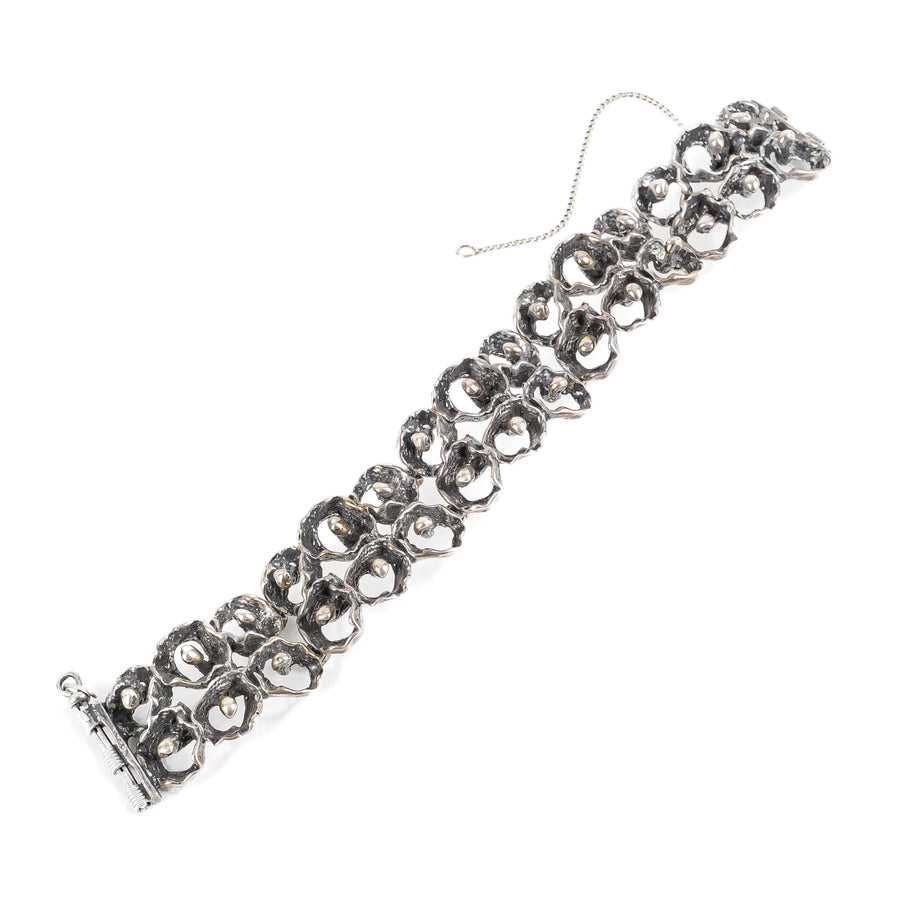 Sterling Brutalist Panel Link Bracelet