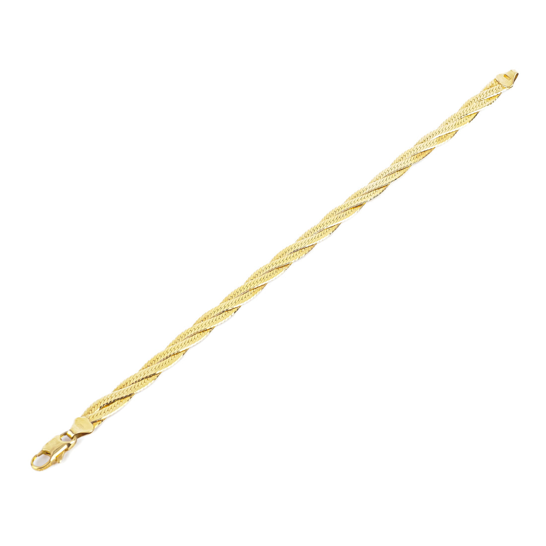 UNOAERRE 10K Braided Herringbone Chain Bracelet