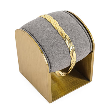 UNOAERRE 10K Braided Herringbone Chain Bracelet