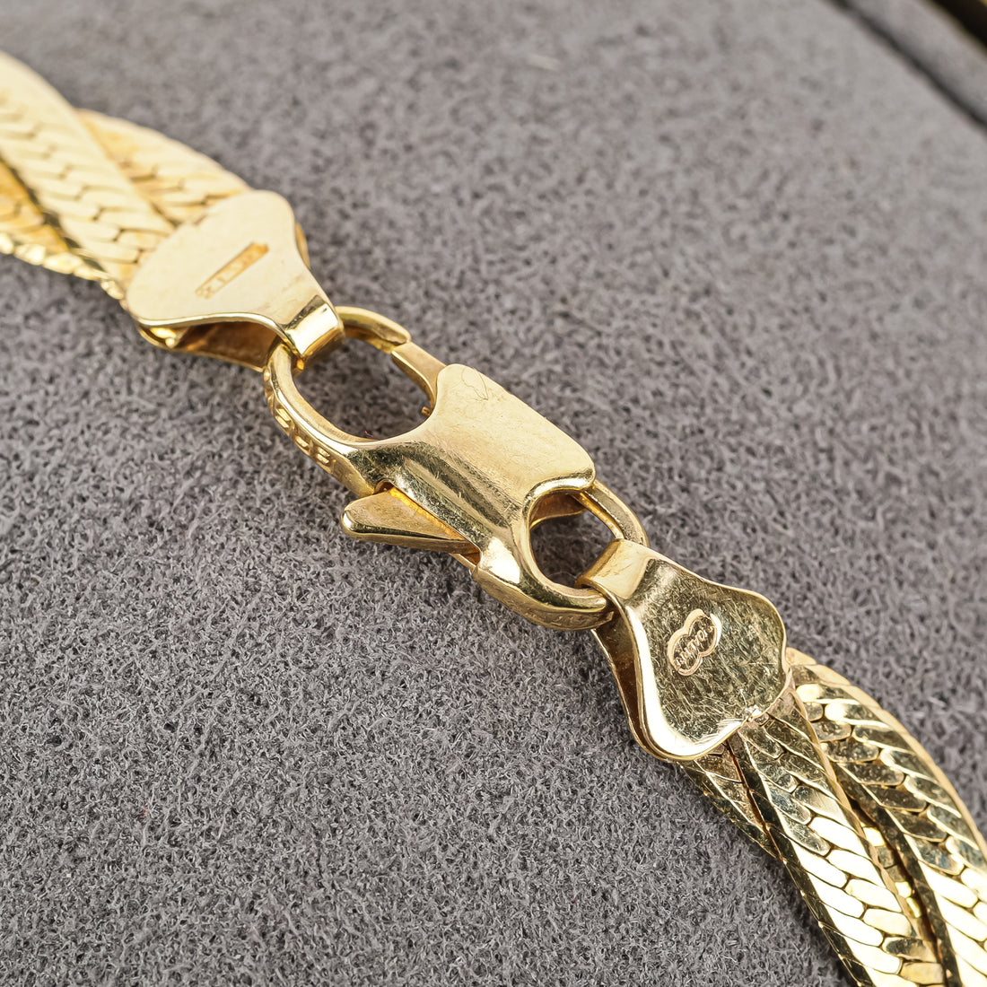 UNOAERRE 10K Braided Herringbone Chain Bracelet