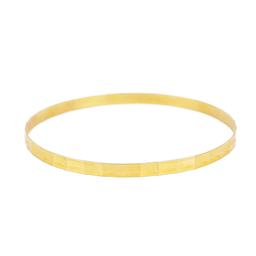 18K Yellow Gold Faceted Bangle
