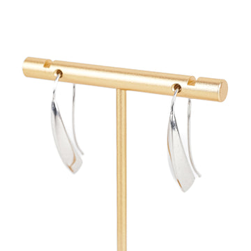 14K White Gold Tapered Drop Earrings