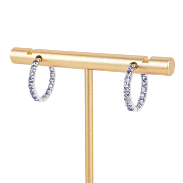 14K White Gold Tanzanite Inside Out Hoop Earrings