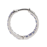 14K White Gold Tanzanite Inside Out Hoop Earrings