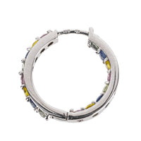 14K White Gold Multicolour Sapphire Inside Out Hoops