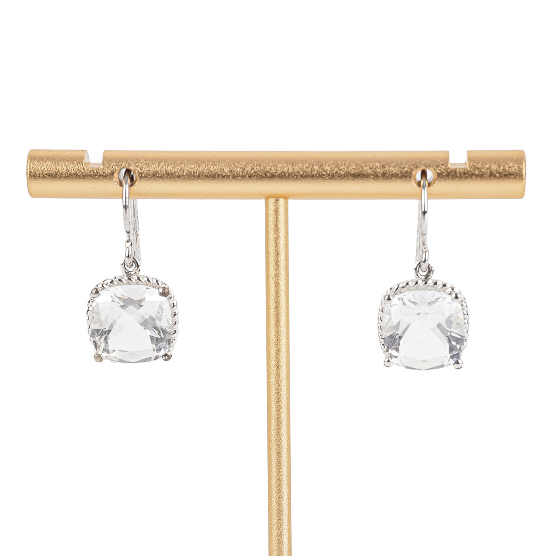 BIRKS Sterling White Quartz Drop Earrings