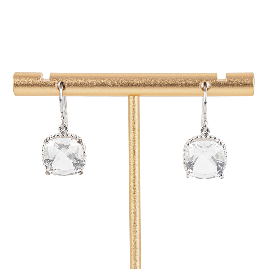 BIRKS Sterling White Quartz Drop Earrings