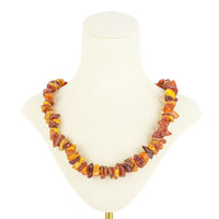 Graduated Two Tone  Raw Amber Necklace
