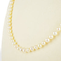 9K Yellow & White Gold Amethyst Clasp Pearl Necklace