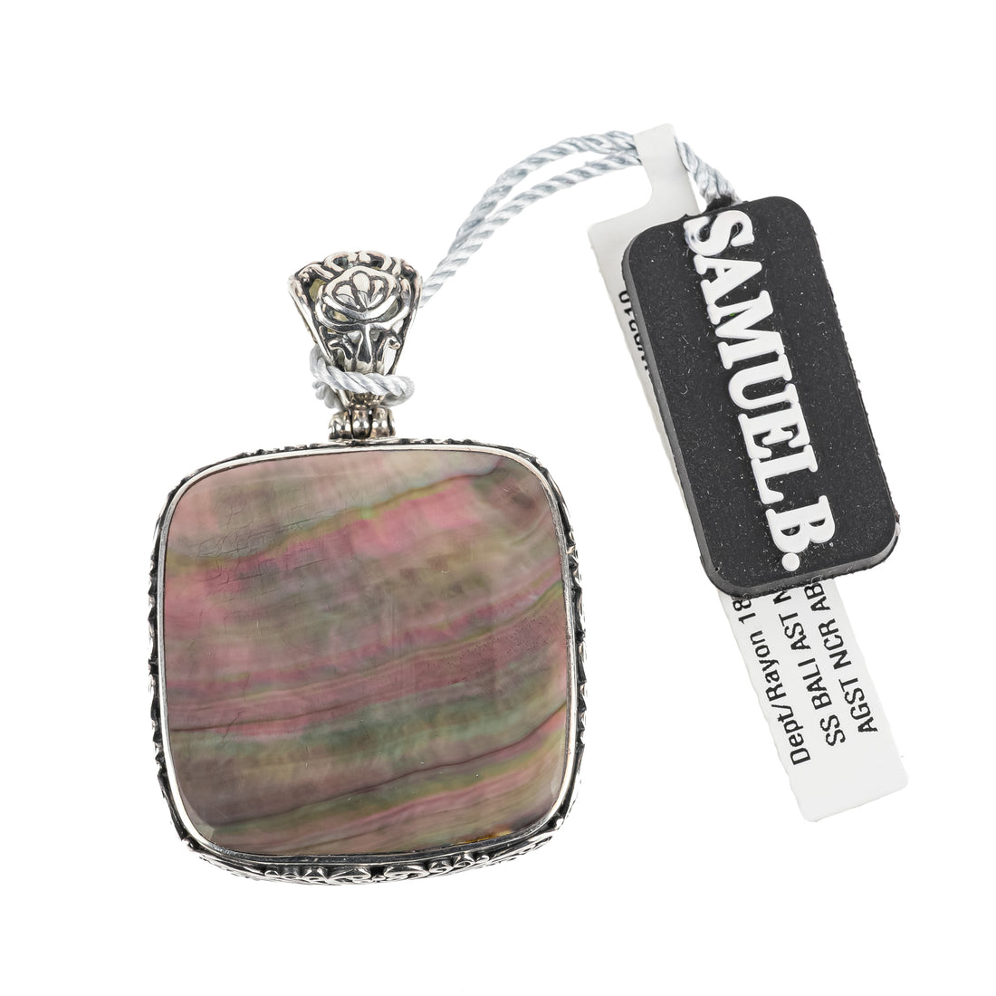 SAMUEL B Sterling Square Abalone Pendant
