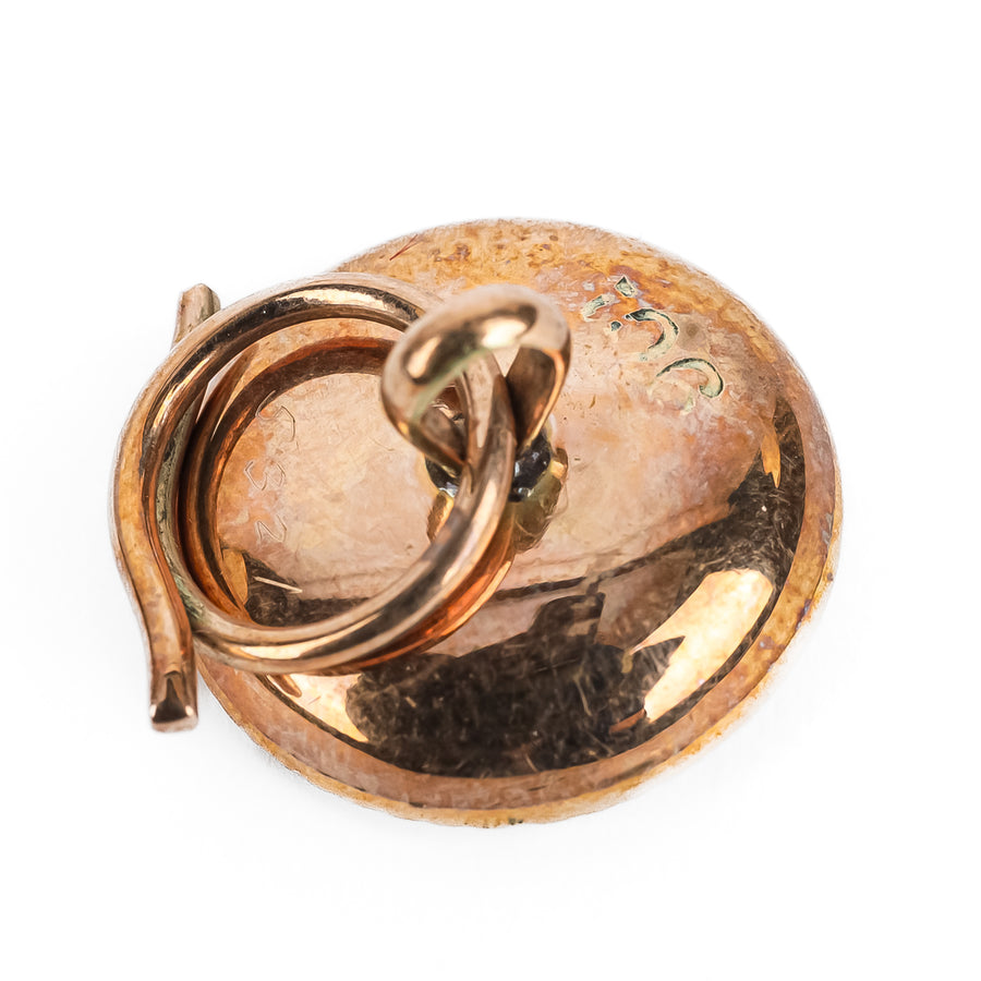 HENRY BIRKS & SONS 9K Yellow Gold Mother of Pearl & Pearl with Enamel Button Set