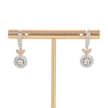 14K White & Rose Gold Diamond Drop Earrings