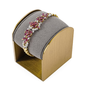 18K Yellow Gold Ruby Diamond Bracelet