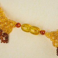 Baltic Amber Turquoise Woven Bead Collar Necklace