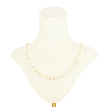 14K White Gold Graduated Cultured Pearl Necklace