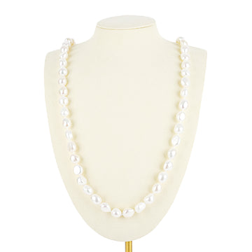 Gold Plated Silver Clasp Baroque Fresh Water Pearl Necklace 11.5-12.5