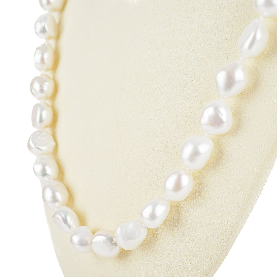 Gold Plated Silver Clasp Baroque Fresh Water Pearl Necklace 11.5-12.5