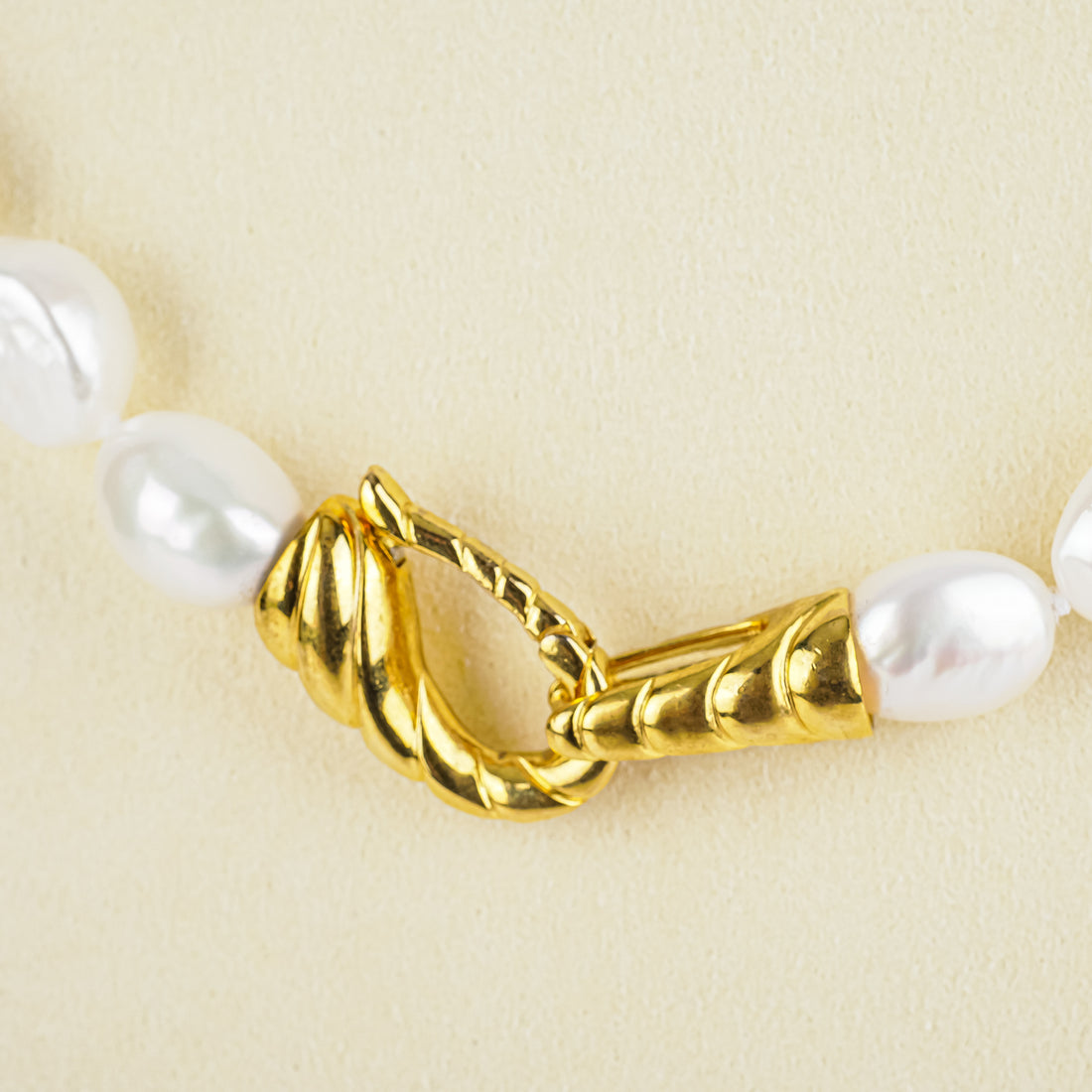 Gold Plated Silver Clasp Baroque Fresh Water Pearl Necklace 11.5-12.5