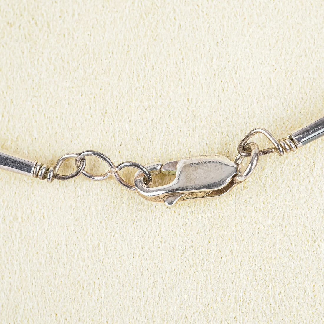 Sterling Reverse Intaglio Amber Pendant Necklace