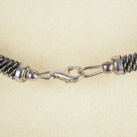 Sterling Wire Amber Necklace And Bracelet Set