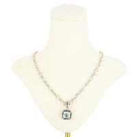 THISTLE & BEE Sterling Blue Topaz Enhancer Pendant Necklace