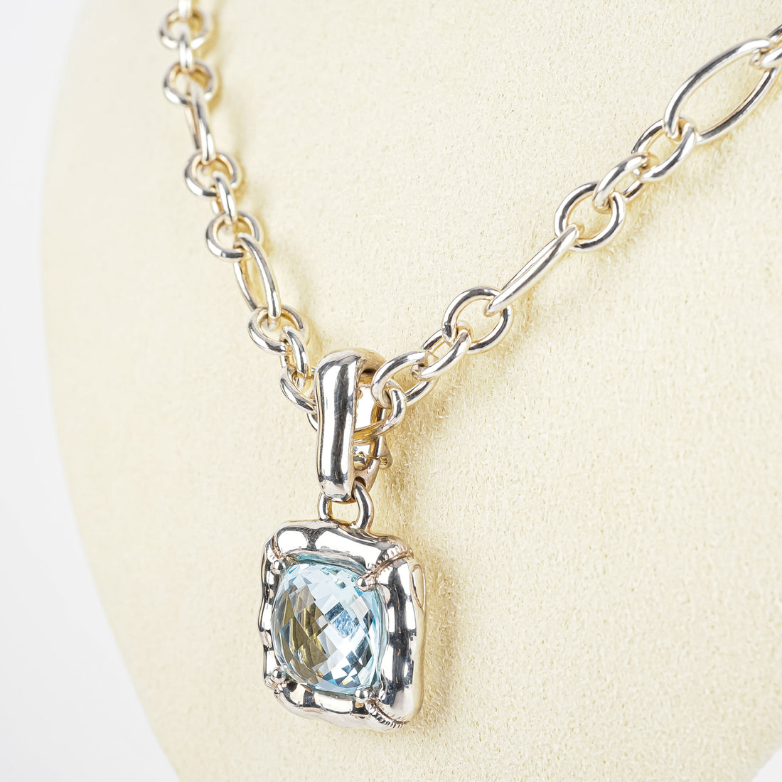 THISTLE & BEE Sterling Blue Topaz Enhancer Pendant Necklace