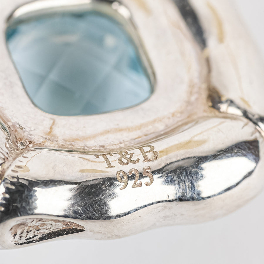 THISTLE & BEE Sterling Blue Topaz Enhancer Pendant Necklace