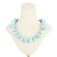 Large Robins Egg Turquoise Bead Necklace 18mm