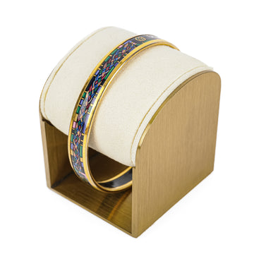HERMES Gold Tone Enamel Bangle