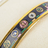 HERMES Gold Tone Enamel Bangle