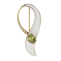 AKSEL HOLMSEN Sterling Guilloche Tulip Brooch And Earrings Set