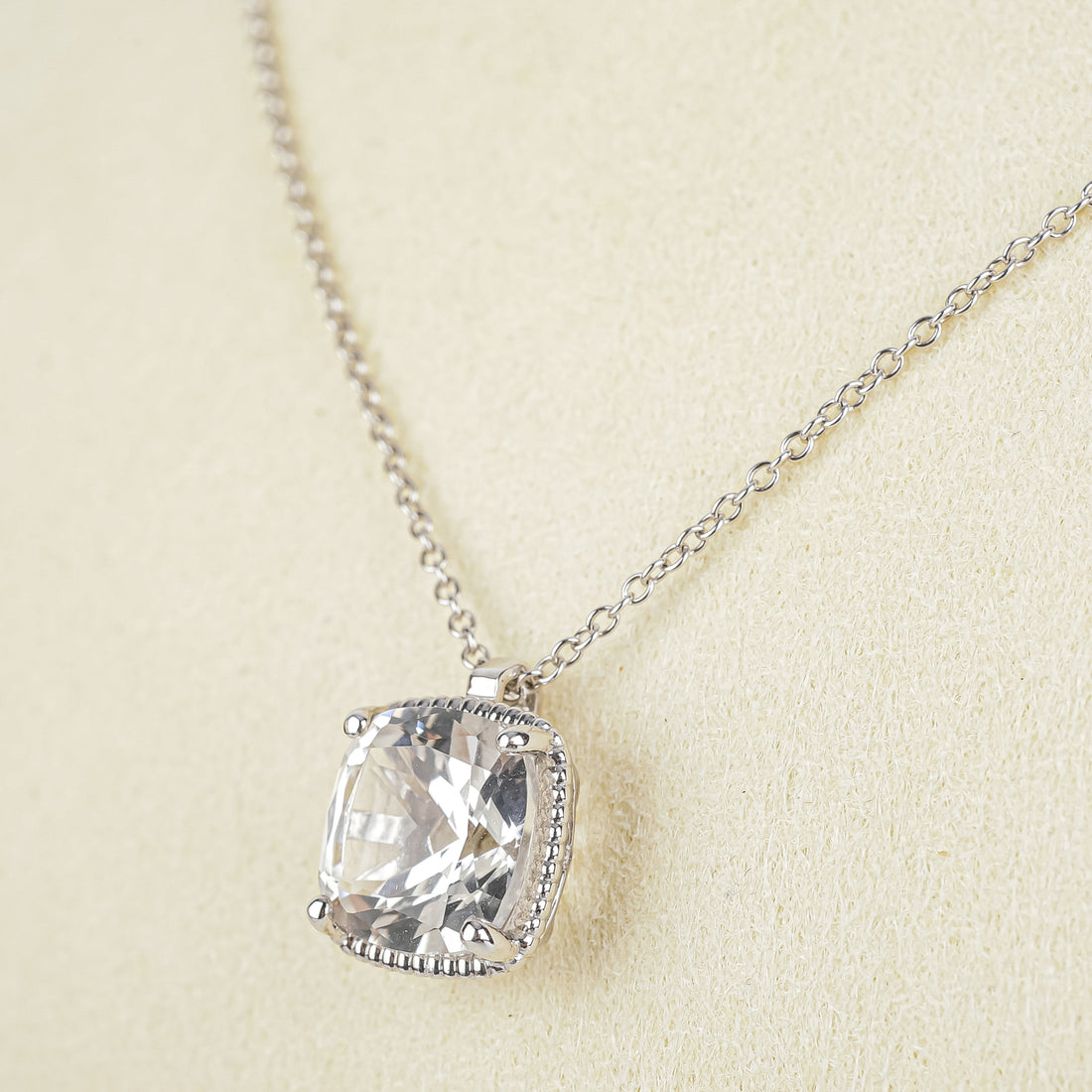 BIRKS Sterling White Quartz Pendant Necklace