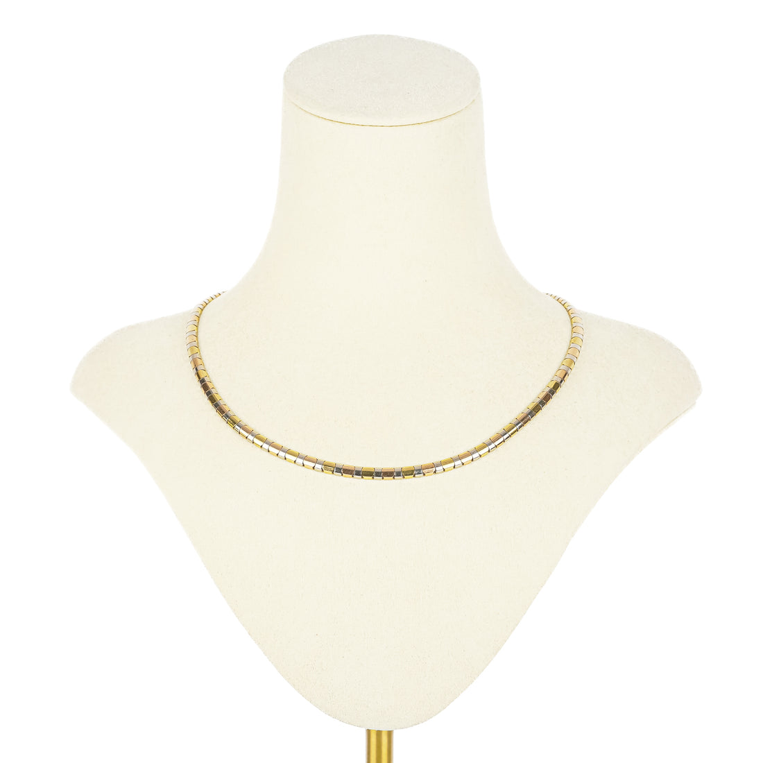 14K Yellow Gold White Gold And Rose Gold Collar Necklace