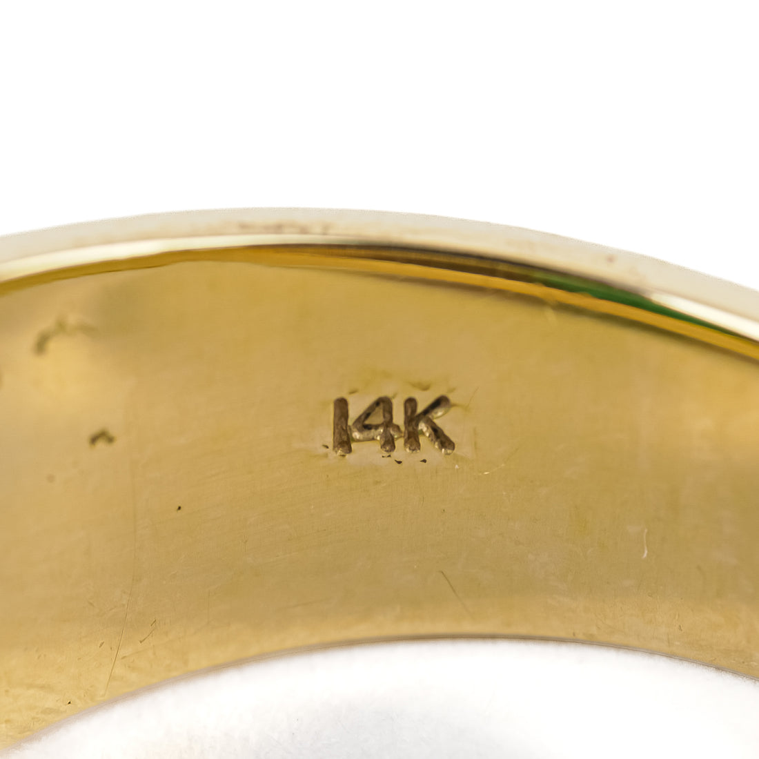 14K Yellow Gold Jade Cabochon Diamond Ring