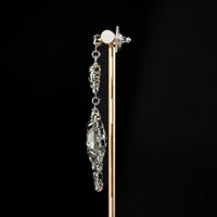 TOM BINNS Silver Tone Smoky Crystal Drops