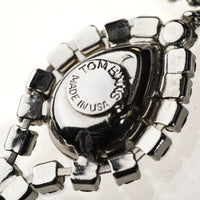 TOM BINNS Silver Tone Smoky Crystal Drops