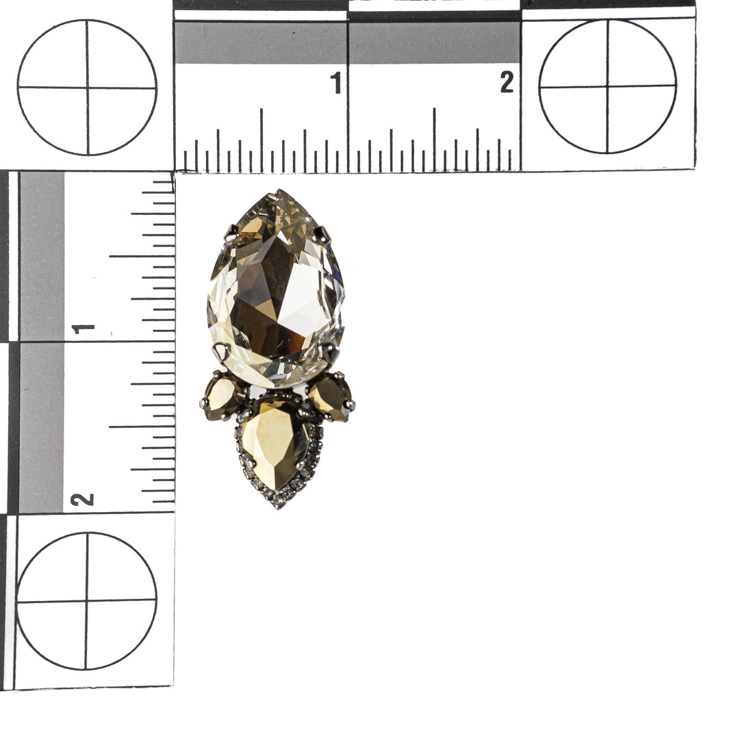 ATELIER SWAROVSKI Manik Mercian Grey White Pear Large Studs