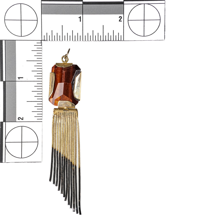 IOSSELLIANI Gold Tone Multi Strand Mesh Stone Drops