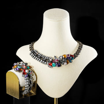IOSSELLIANI Multi Colour Rhinestone Curb Link Set