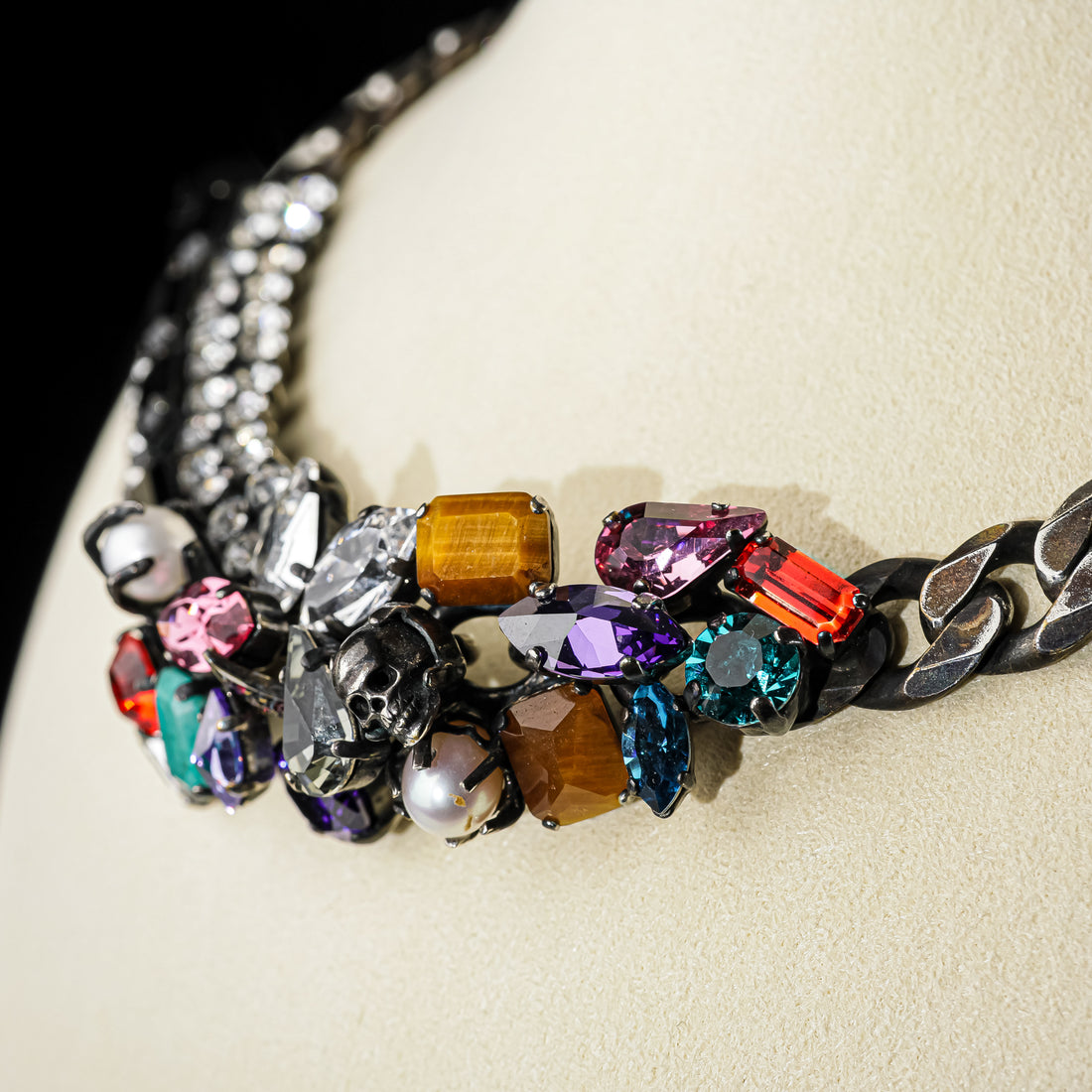 IOSSELLIANI Multi Colour Rhinestone Curb Link Set