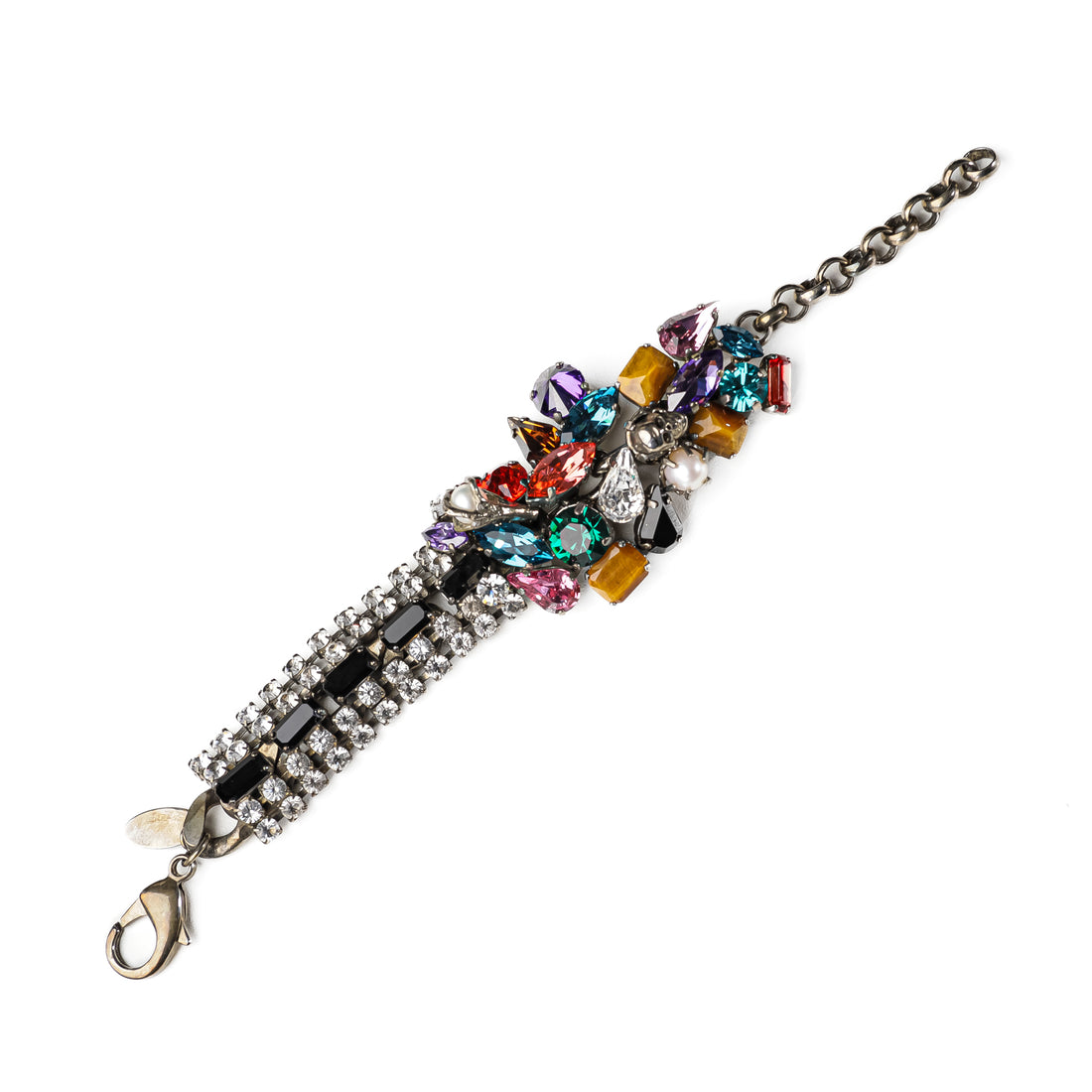 IOSSELLIANI Multi Colour Rhinestone Curb Link Set